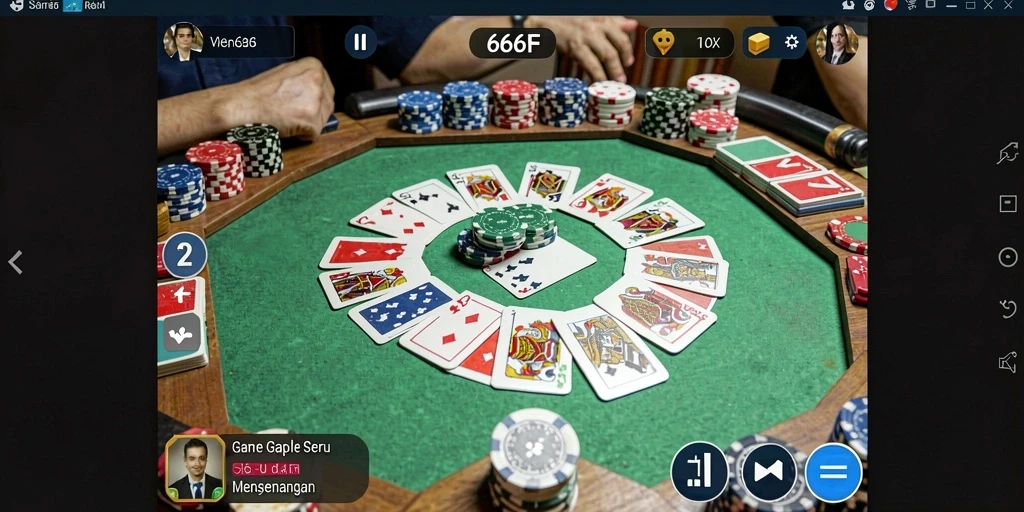 Tampilan gameplay Gaple yang seru di 666F.