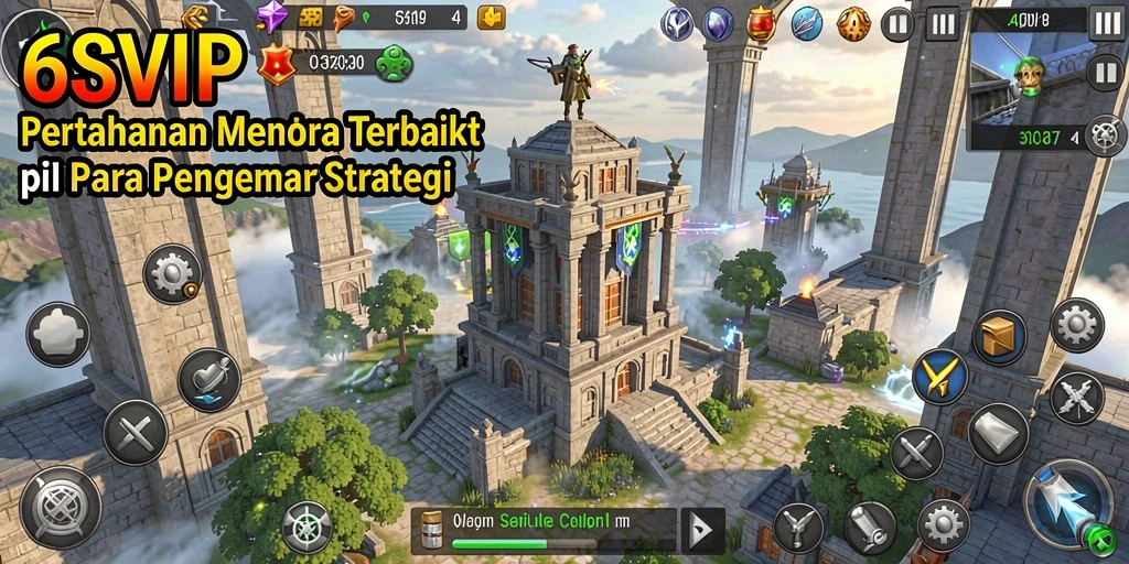 Tangkapan layar gameplay menegangkan dari 6SVIP Tower Defense.