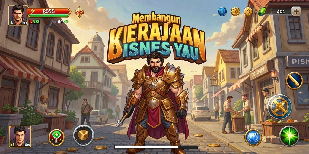 Tampilan gameplay 8055 menampilkan strategi bisnis yang menantang.