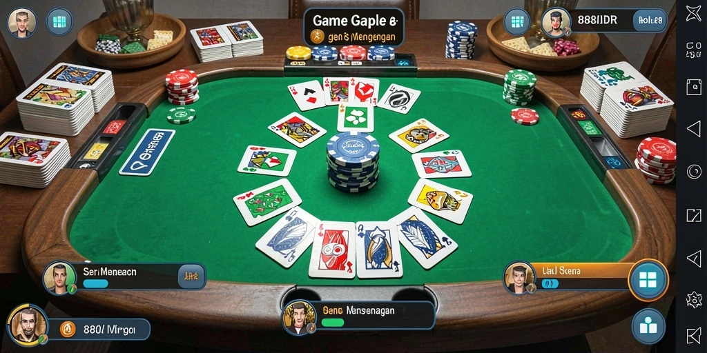 Tampilan gameplay seru di 888IDR saat bermain Gaple.