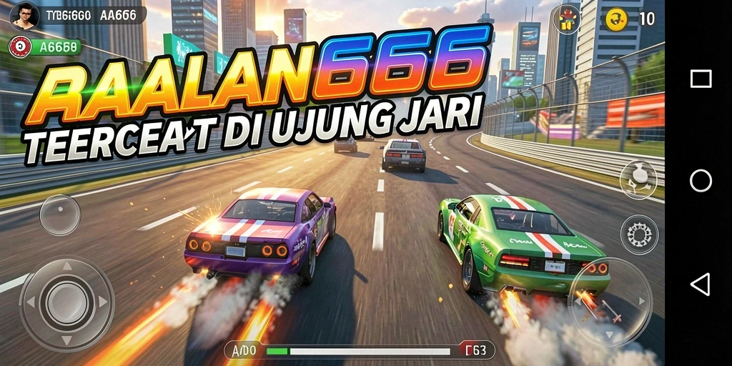 Screenshot gameplay AA666 menunjukkan aksi balapan yang mendebarkan dan grafis yang memukau.