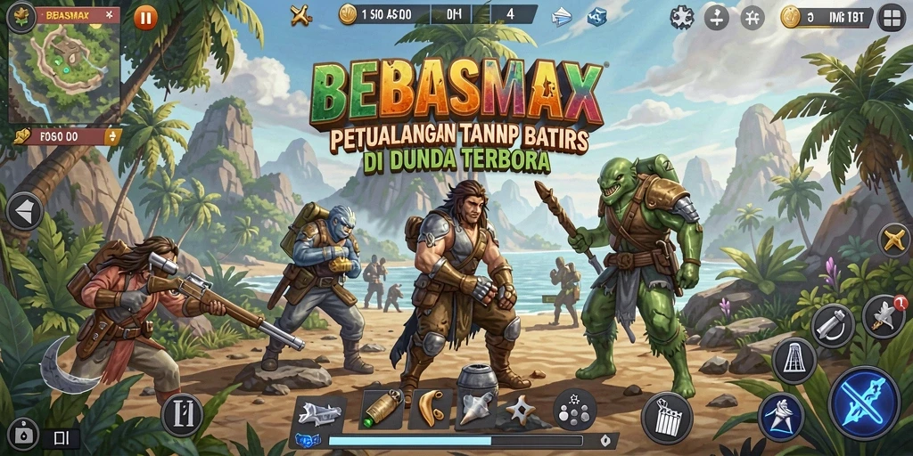 Tampilan gameplay BEBASMAX yang penuh aksi di dunia terbuka.