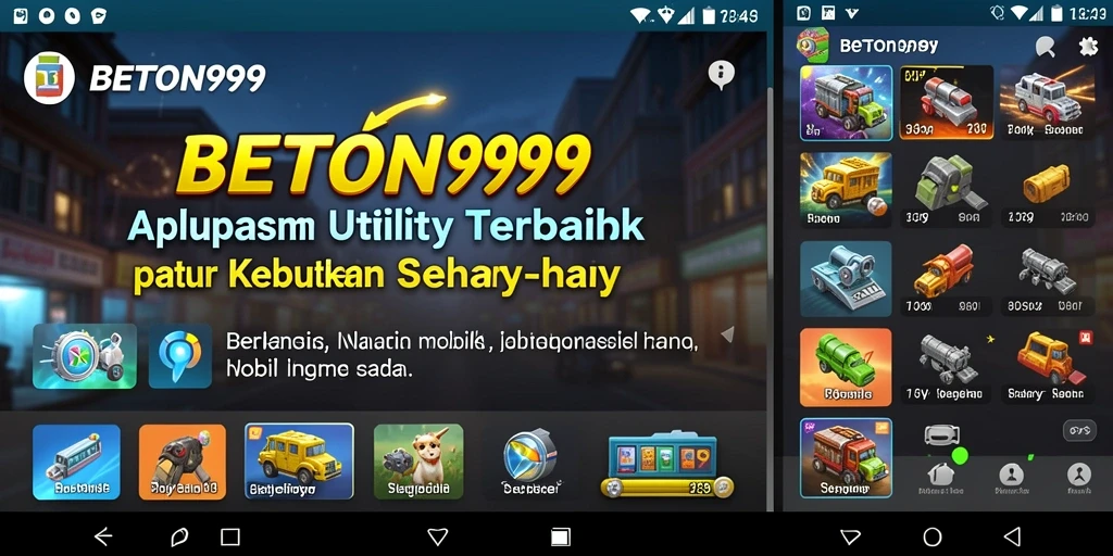 Tampilan utama BETON999 dengan fitur-fitur utility yang bermanfaat.