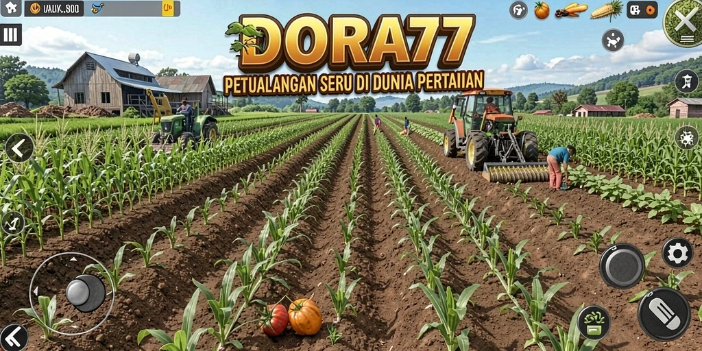 Tampilan menarik dari gameplay pertanian di DORA77.