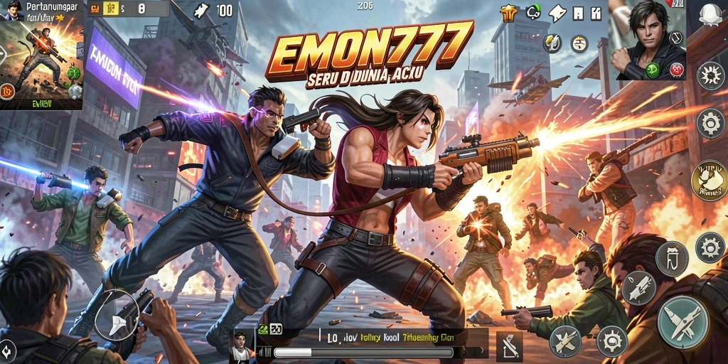 Tampilan gameplay seru dengan pertempuran yang intens.