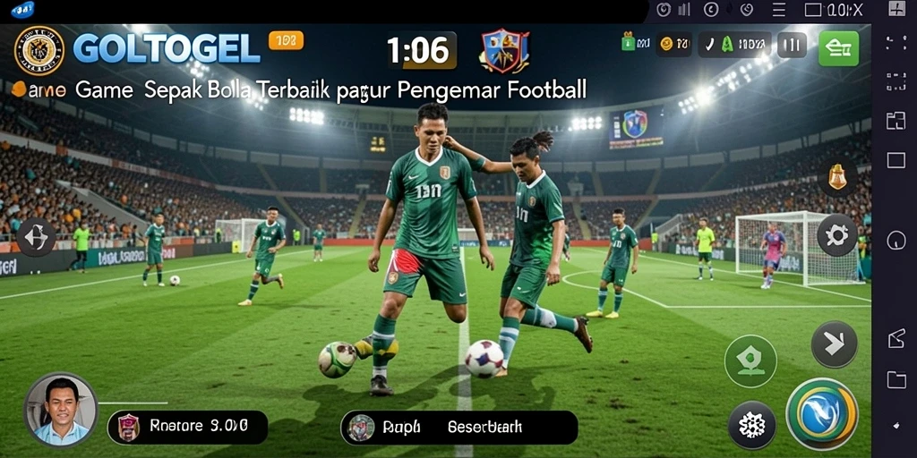 Screenshot menampilkan gameplay intens dalam pertandingan sepak bola.