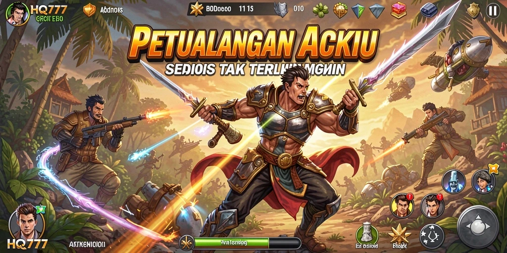 Tampilan gameplay Action yang menegangkan di HQ777.