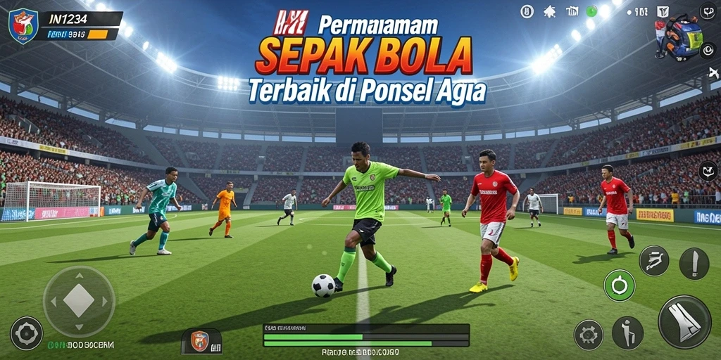 Tampilan gameplay menarik di lapangan sepak bola
