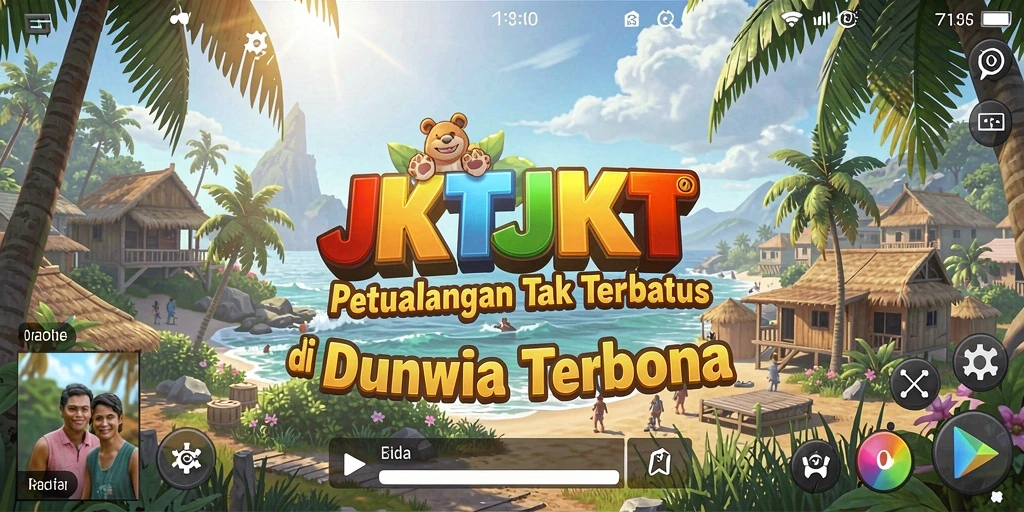 Tampilan gameplay JKTJKT yang menakjubkan di dunia terbuka.