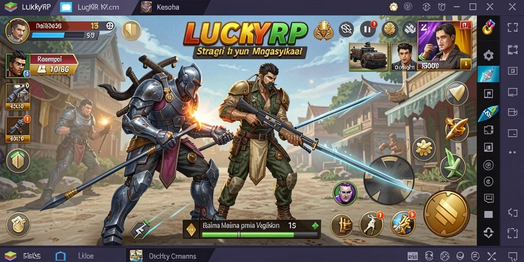 Screenshot gameplay seru LUCKYRP yang menunjukkan strategi di lapangan.