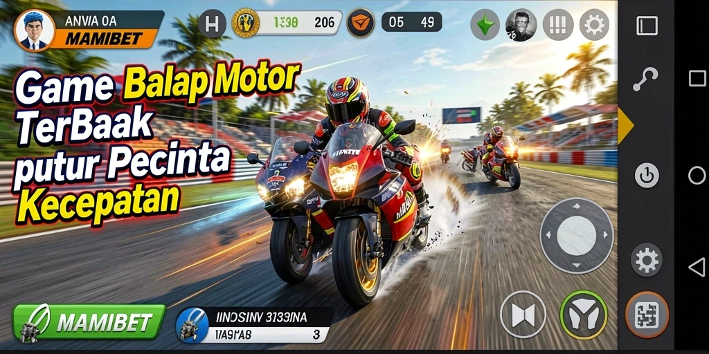Tampilan gameplay MAMIBET yang mendebarkan di trek balap.