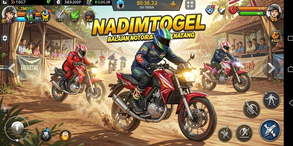 Gameplay seru dari NADIMTOGEL yang menantang di trek balapan.