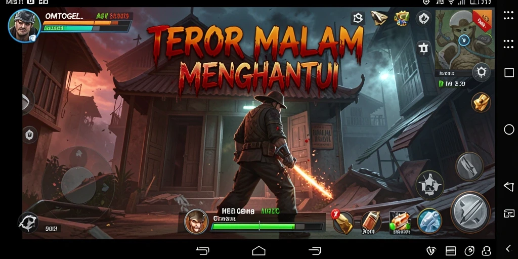 Tampilan gameplay menyeramkan di OMTOGEL dengan suasana gelap.