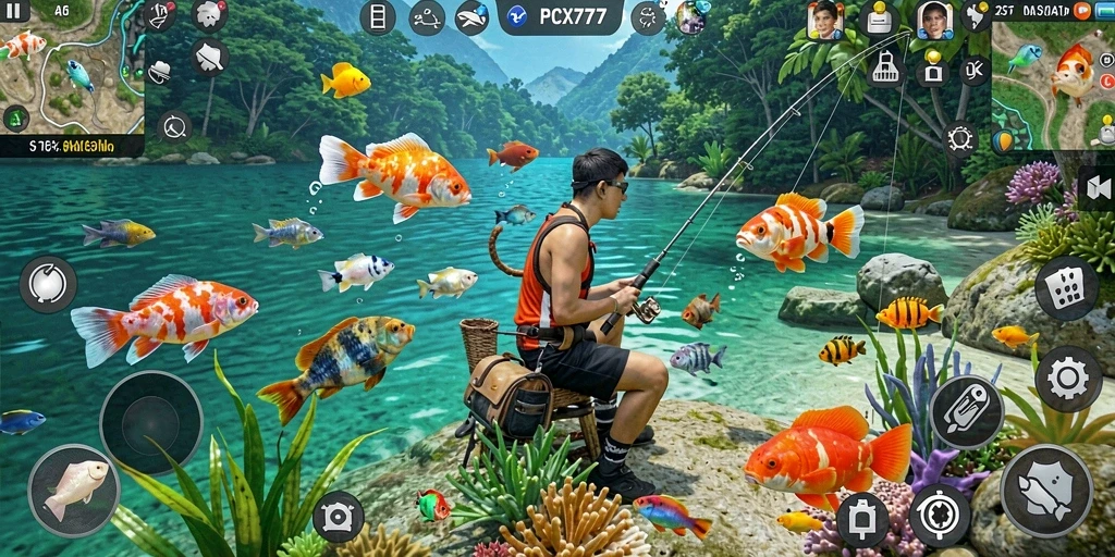 Gameplay mendebarkan di PCX777 dengan beragam jenis ikan.