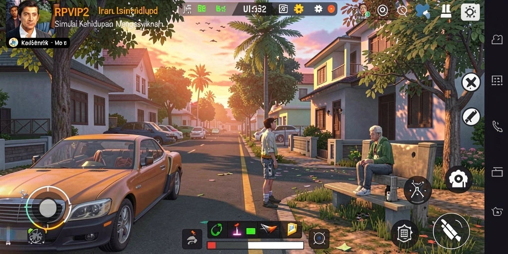 Screenshot utama RPVIP2 menampilkan action gameplay simulasi yang menarik.