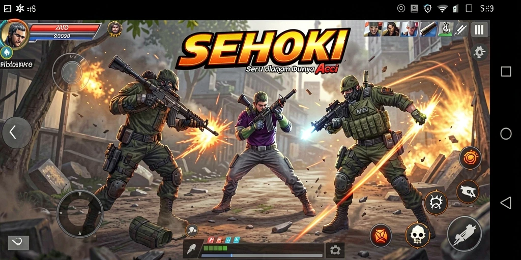 Tampilan gameplay SEHOKI yang penuh aksi dan ketegangan.