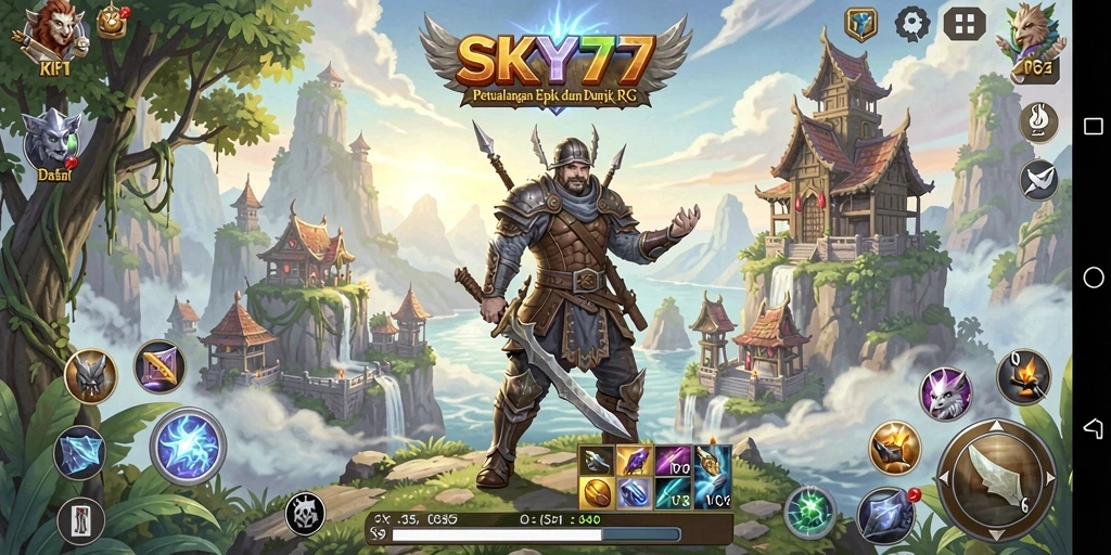 Tampilan seru dari gameplay <strong>SKY77</strong> yang menampilkan aksi bertempur di dunia RPG.