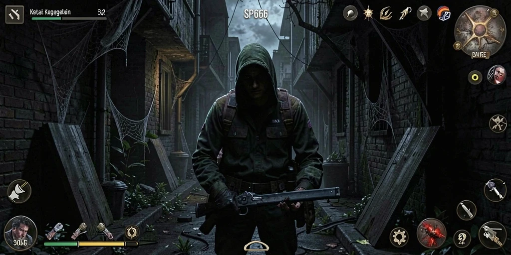 Gameplay SP666 menampilkan suasana Horror yang mencekam dan menegangkan.