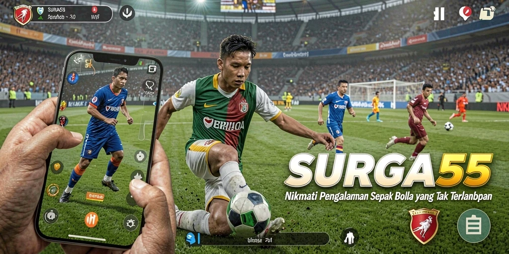 Tampilan menarik dari pertandingan sepak bola yang intens di SURGA55.