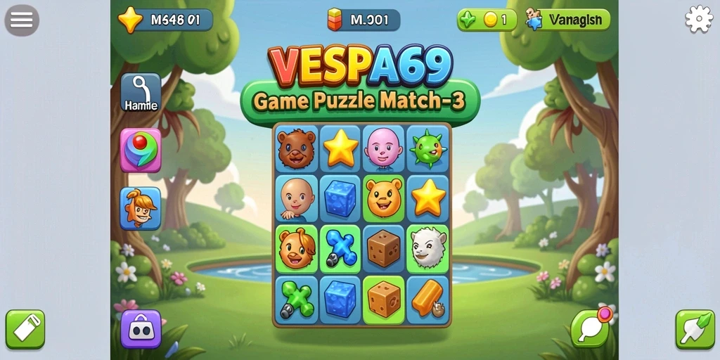 Tampilan menarik dari gameplay seru VESPA69 saat menyusun kombinasi.