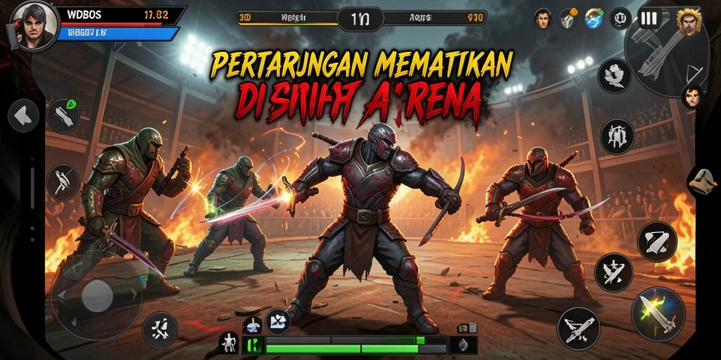 Gameplay WDBOS menampilkan pertarungan seru dan karakter unik.